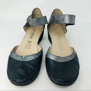 Geo Reino France metallic gray/black Sandal 37/6.5